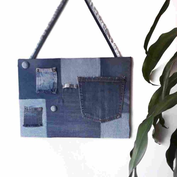 Organizador de pared hecho a mano con tela