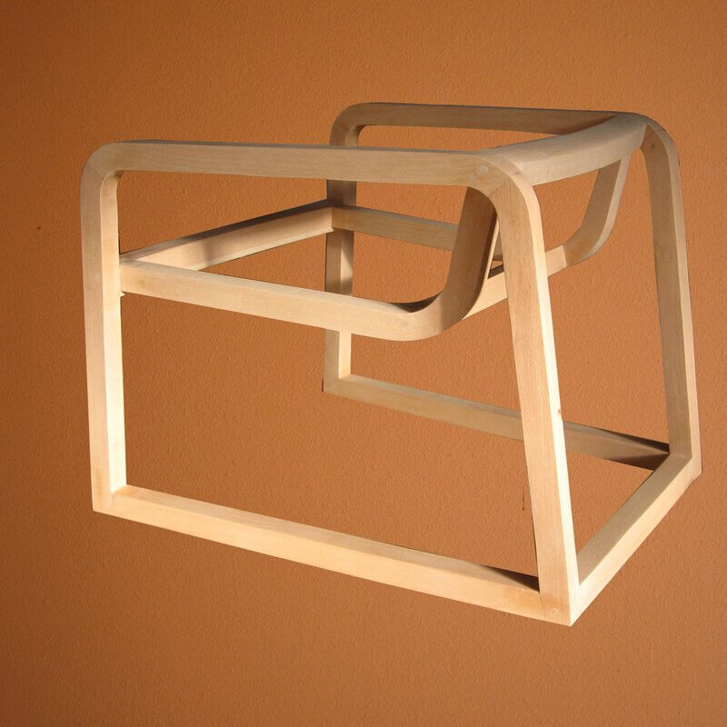 Estructura de silla de madera